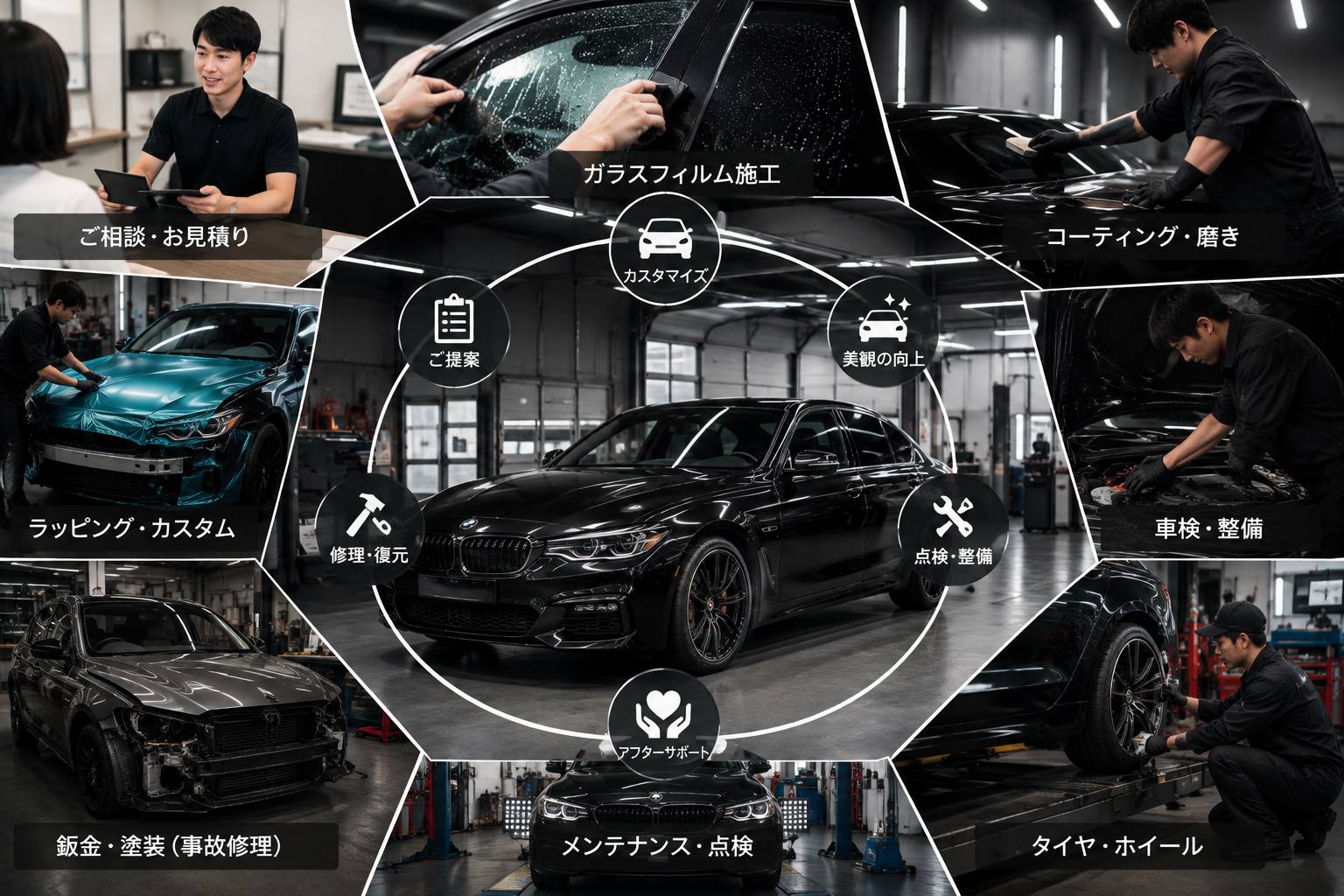鈑金塗装・車検・コーティングまでワンストップ対応